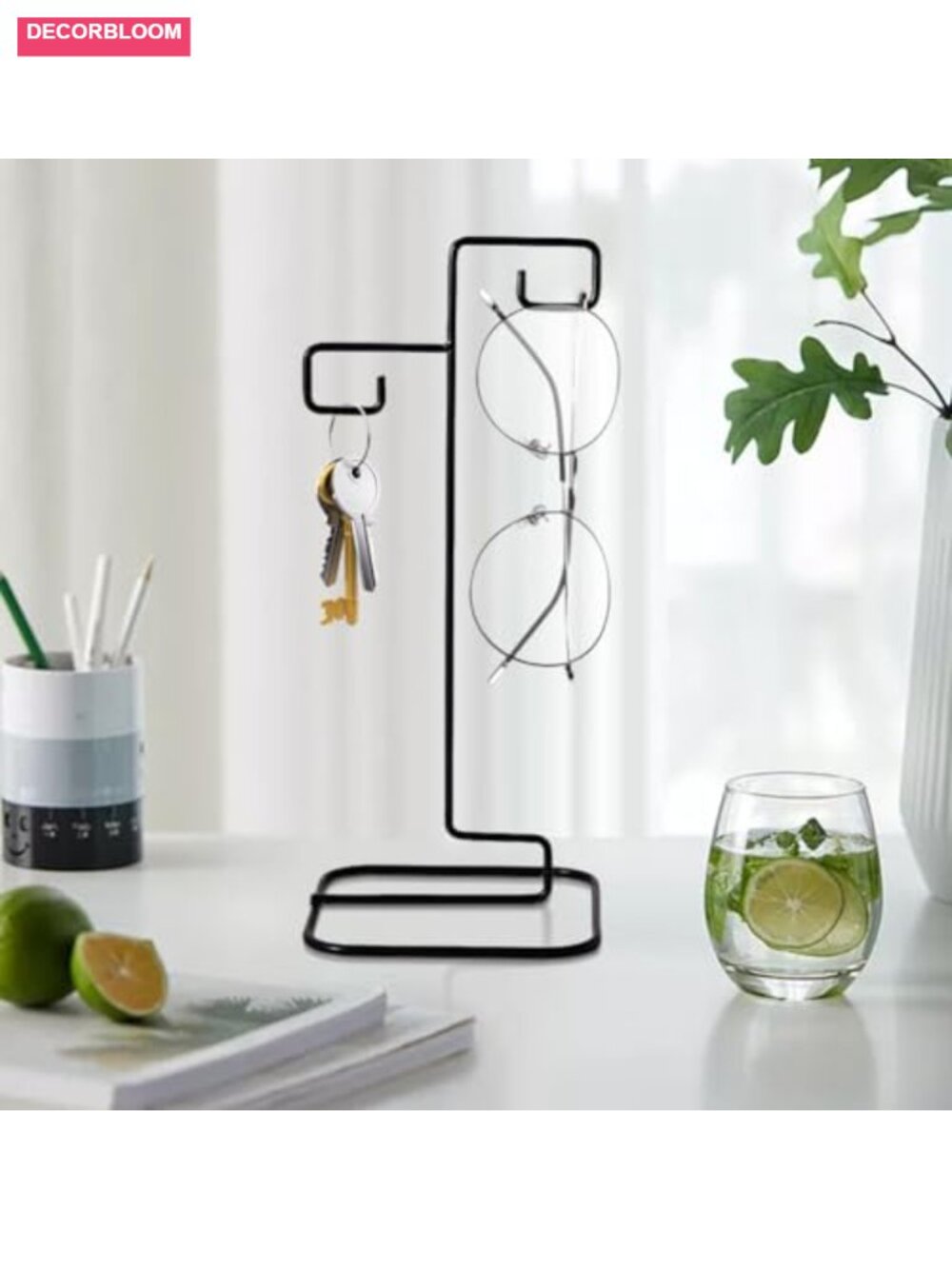 Iron Hanging Ornament Display Stand Round Base Terrarium Plant Holder